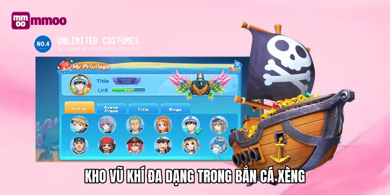 Kho vũ khí đa dạng trong bắn cá trực tuyến